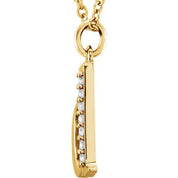 14K Yellow .03 CTW Natural Diamond Lowercase Initial D 16" Necklace