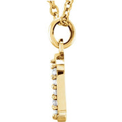14K Yellow .025 CTW Natural Diamond Lowercase Initial A 16" Necklace