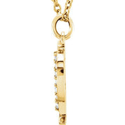 14K Yellow .03 CTW Natural Diamond Lowercase Initial P 16" Necklace