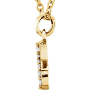 14K Yellow .025 CTW Natural Diamond Lowercase Initial S 16" Necklace