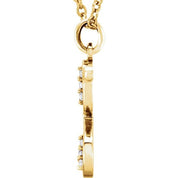 14K Yellow .025 CTW Natural Diamond Lowercase Initial G 16" Necklace