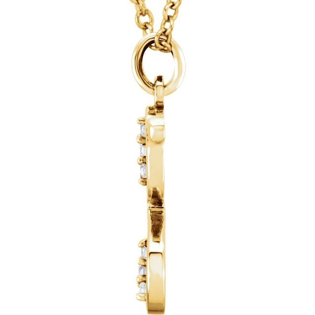 14K Yellow .025 CTW Natural Diamond Lowercase Initial G 16" Necklace