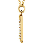 14K Yellow .03 CTW Natural Diamond Lowercase Initial Q 16" Necklace
