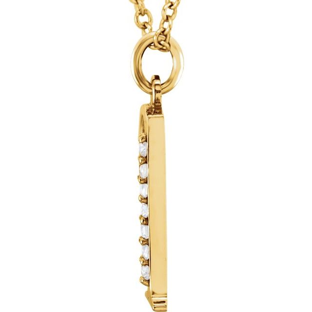 14K Yellow .03 CTW Natural Diamond Lowercase Initial Q 16" Necklace