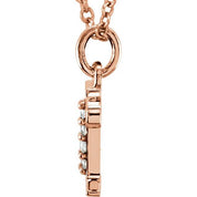 14K Rose .02 CTW Natural Diamond Lowercase Initial R 16" Necklace