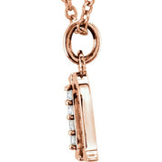 14K Rose .02 CTW Natural Diamond Lowercase Initial N 16" Necklace