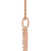 14K Rose 1/6 CTW Lab-Grown Diamond Initial Y 16-18" Necklace