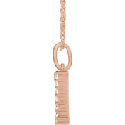 14K Rose 1/5 CTW Lab-Grown Diamond Initial Z 16-18" Necklace