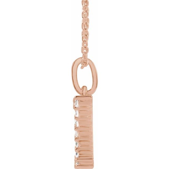 14K Rose 1/5 CTW Lab-Grown Diamond Initial Z 16-18" Necklace