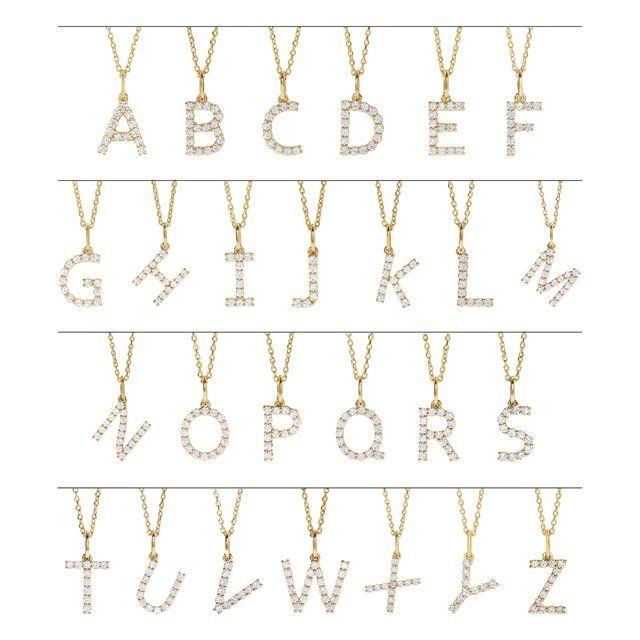 14K Yellow 1/5 CTW Lab-Grown Diamond Initial U Pendant