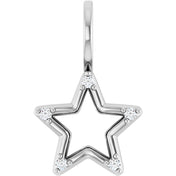 Platinum .03 CTW Natural Diamond Star Charm/Pendant