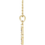 14K Yellow .07 CTW Natural Diamond Bar 16-18" Necklace