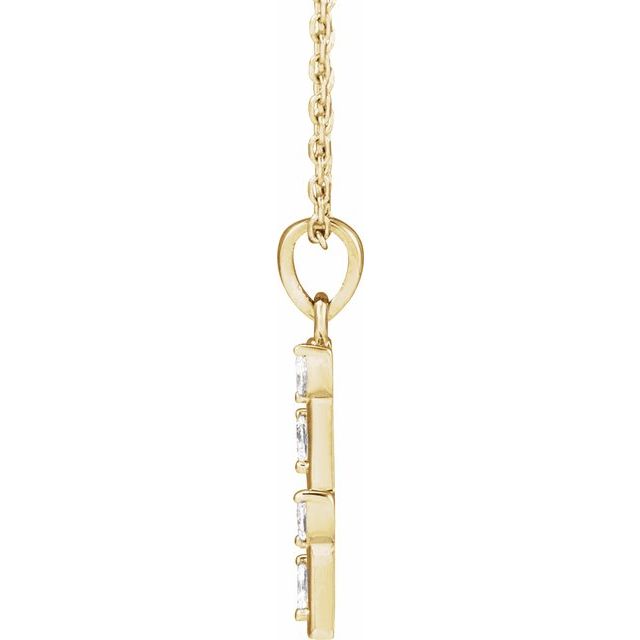 14K Yellow .07 CTW Natural Diamond Bar 16-18" Necklace