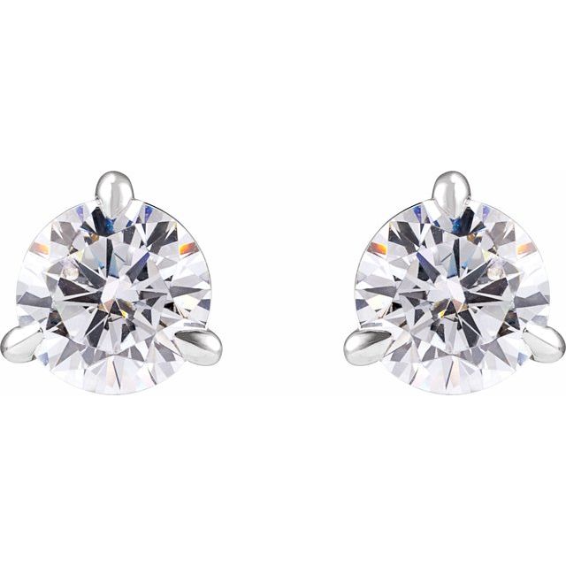 14K White 1 Lab-Grown Diamond Cocktail-Style Stud Earrings