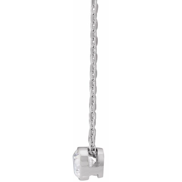 14K White 1/4 CTW Natural Diamond Ultra-Lightweight 16-18" Necklace