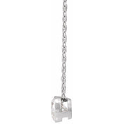 14K White 1/2 CTW Natural Diamond Ultra-Lightweight 16-18" Necklace