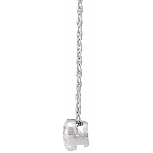 14K White 1/2 CTW Natural Diamond Ultra-Lightweight 16-18" Necklace