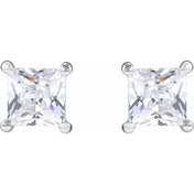 14K White 4.5 mm Square 1 CTW Lab-Grown Diamond Earrings