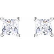 14K White 4.5 mm Square 1 CTW Lab-Grown Diamond Earrings