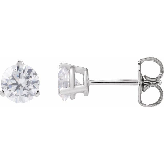 14K White 3/4 CTW Lab-Grown Diamond Stud Earrings