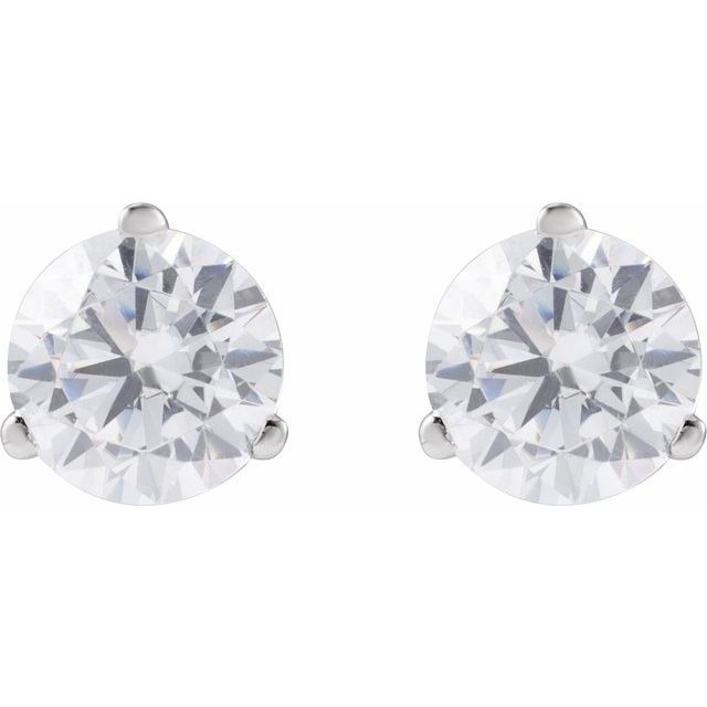 14K White 1 CTW Lab-Grown Diamond Stud Earrings