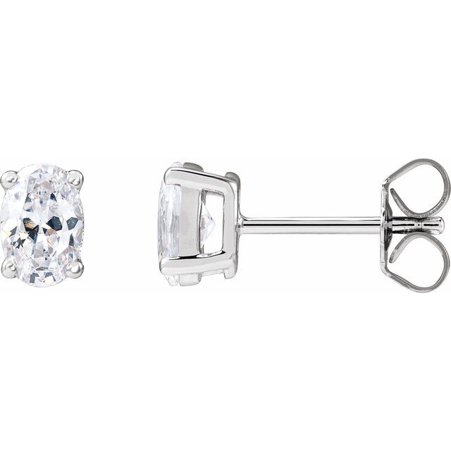 14K White 3/4 CTW Lab-Grown Diamond Stud Earrings