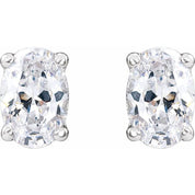 14K White 3/4 CTW Lab-Grown Diamond Stud Earrings