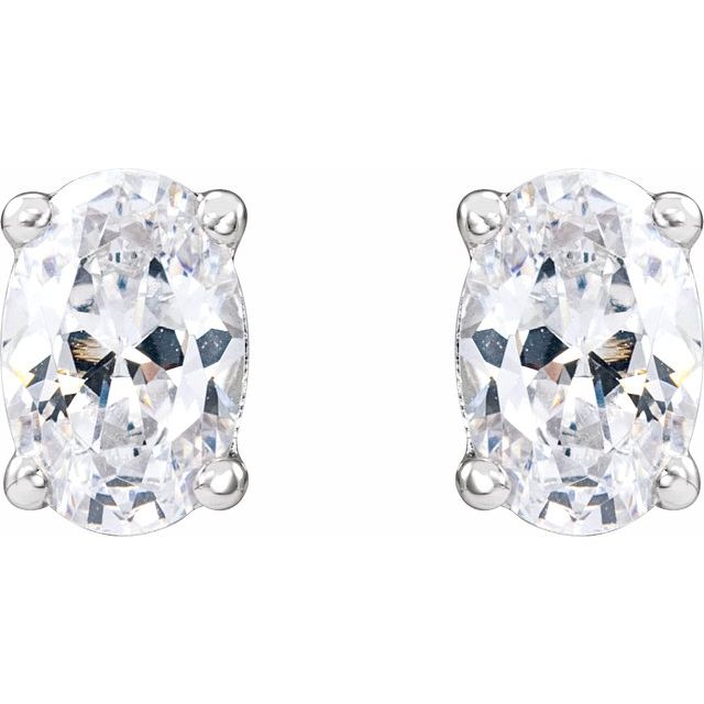 14K White 3/4 CTW Lab-Grown Diamond Stud Earrings