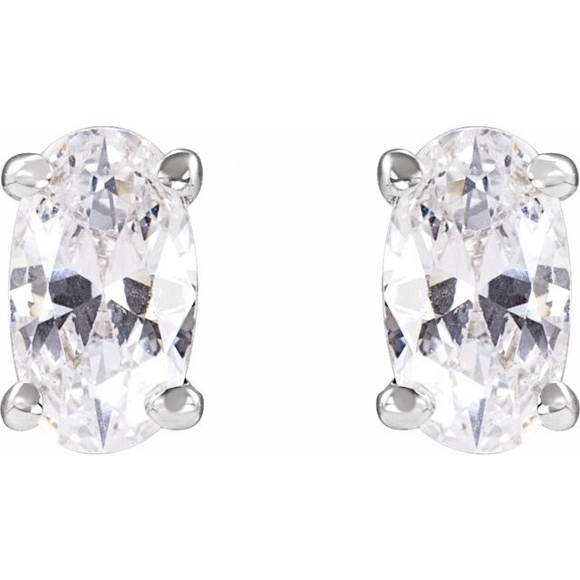 14K White 1/2 CTW Lab-Grown Diamond Stud Earrings