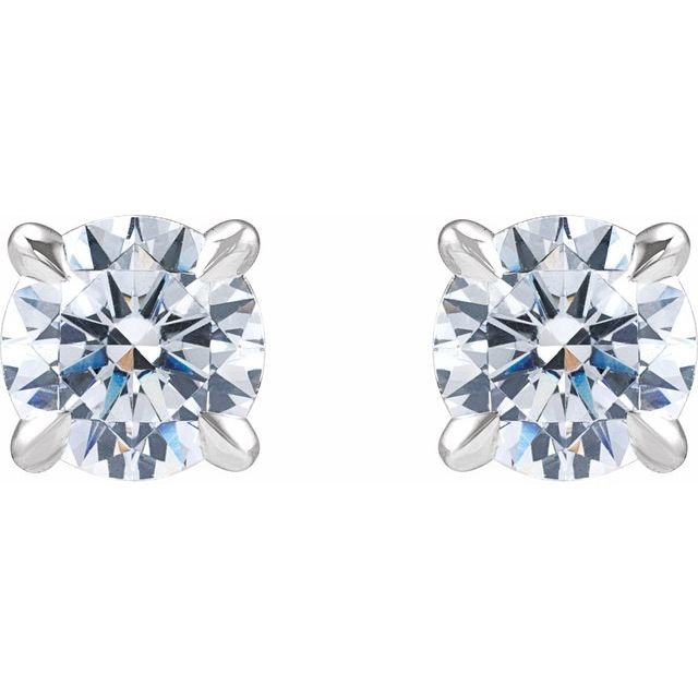 14K White 1 CTW Lab-Grown Diamond Cocktail-Style Stud Earrings