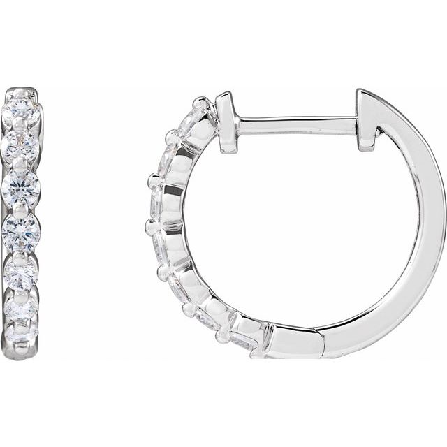 2 CTW Lab-Grown Diamond Hoop Earrings