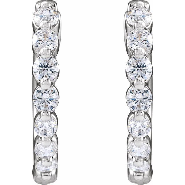 2 CTW Lab-Grown Diamond Hoop Earrings
