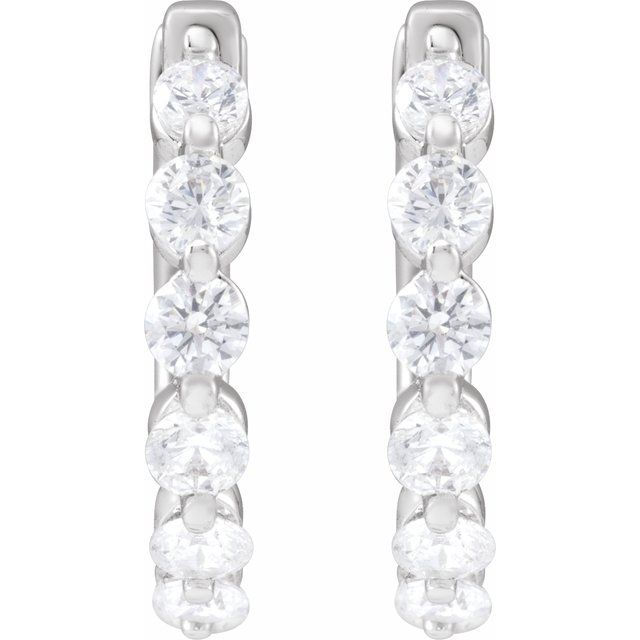 4 CTW Lab-Grown Diamond Hoop Earrings