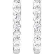 14K White 1/3 CTW Lab-Grown Diamond Hoop Earrings