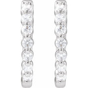 14K White 1/3 CTW Lab-Grown Diamond Hoop Earrings