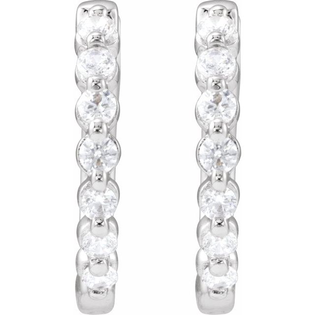 3 CTW Lab-Grown Diamond Hoop Earrings