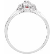Platinum .06 CTW Natural Diamond & Natural Ruby Lion Head Ring