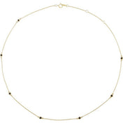 14K Yellow 1/3 CTW Natural Black Diamond 7-Station 16-18" Necklace