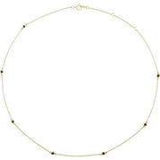 14K Yellow 1/3 CTW Natural Black Diamond 7-Station 16-18" Necklace