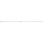 14K Yellow .06 CT Natural Black Diamond Bezel-Set Link 7 1/2" Bracelet