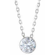 14K White 1/2 CTW Natural Diamond Ultra-Lightweight 16-18" Necklace