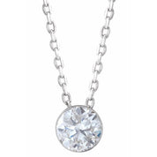 14K White 1/2 CTW Natural Diamond Ultra-Lightweight 16-18" Necklace