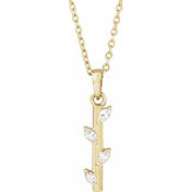 14K Yellow .07 CTW Natural Diamond Bar 16-18" Necklace