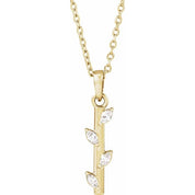 14K Yellow .07 CTW Natural Diamond Bar 16-18" Necklace