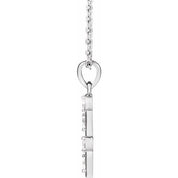 14K White .07 CTW Natural Diamond Bar 16-18" Necklace