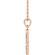 14K Rose .07 CTW Natural Diamond Bar 16-18" Necklace