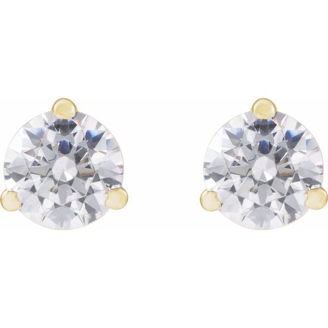 14K Yellow 3/4 CTW Lab-Grown Diamond Stud Earrings
