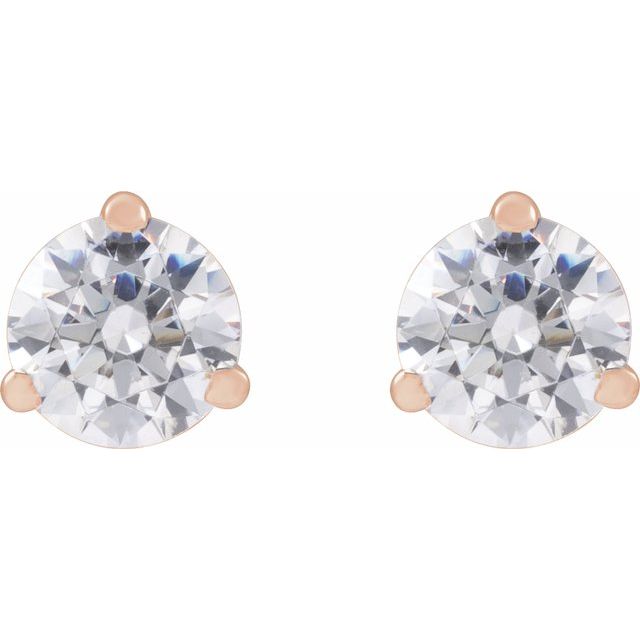 14K Rose 3/4 CTW Lab-Grown Diamond Stud Earrings