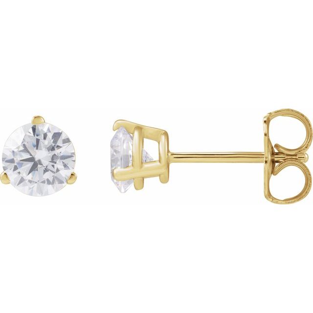 14K Yellow 3/4 CTW Lab-Grown Diamond Stud Earrings