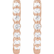 14K Rose 1/3 CTW Lab-Grown Diamond Hoop Earrings